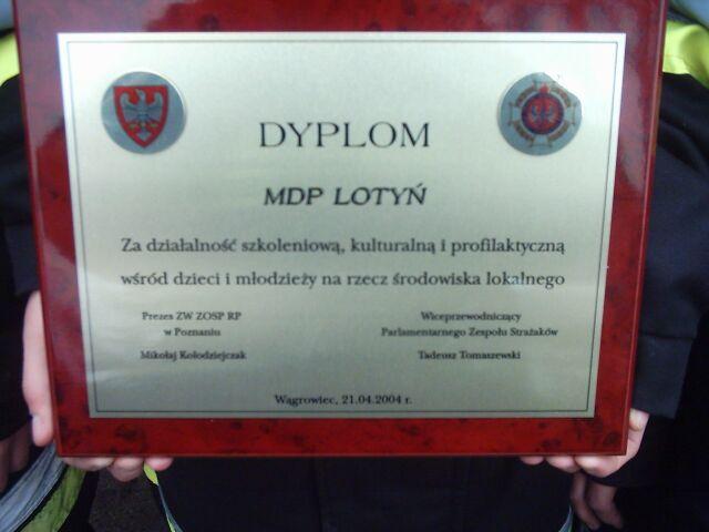 Dyplom dla MDP Loty