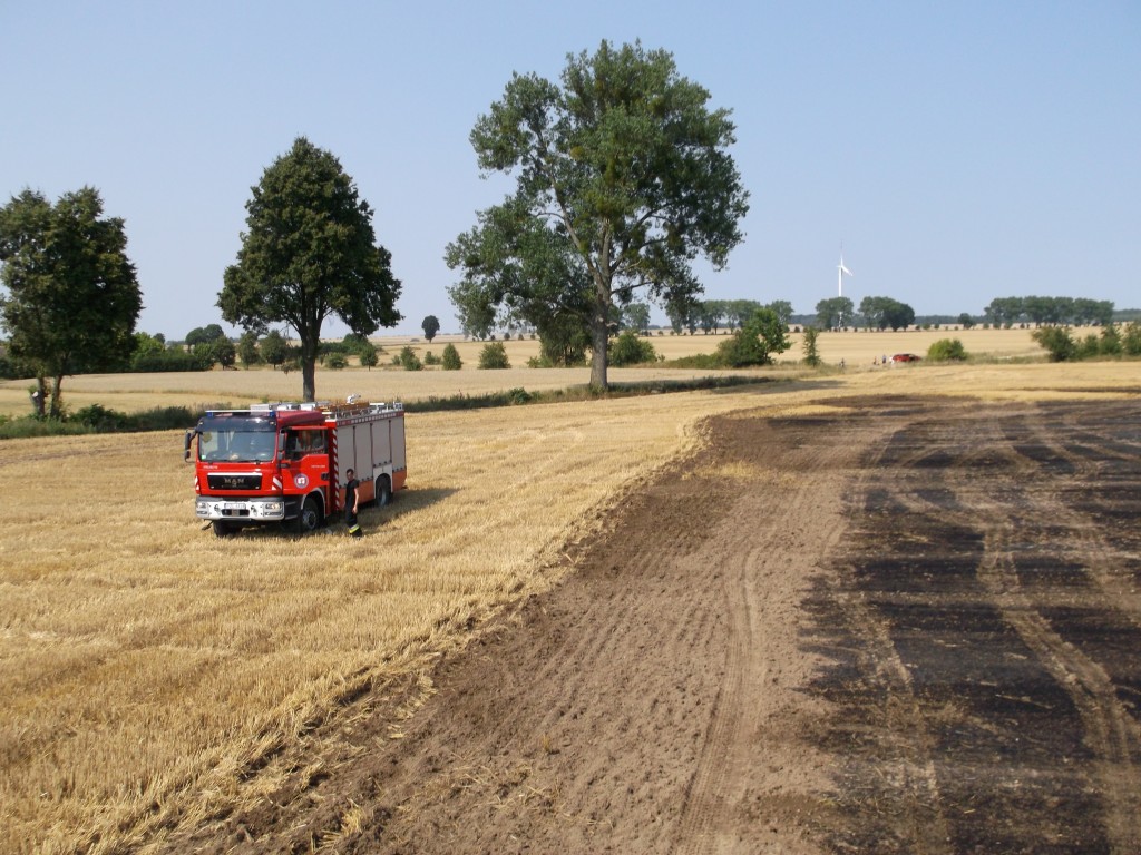 Pożar zboża w Łomczewie