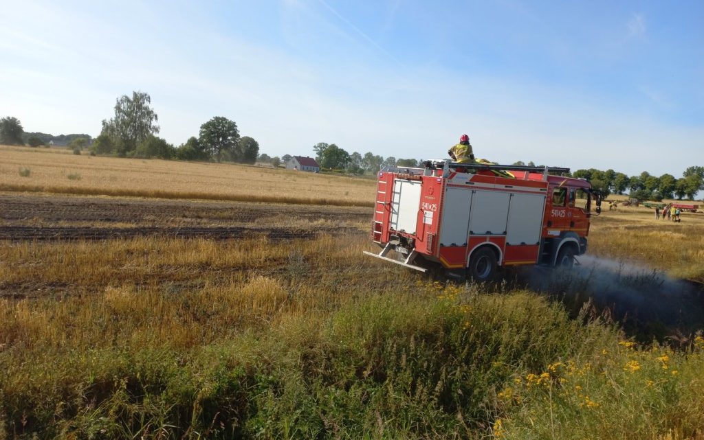 Pożar zboża w Wilczych Laskach