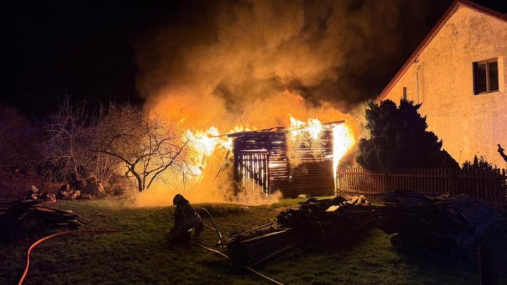 Pożar budynku gospodarczego