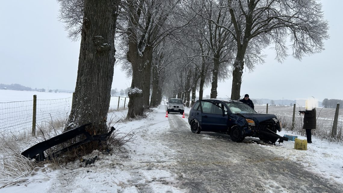Zagrażające drzewo i wypadek osobówki